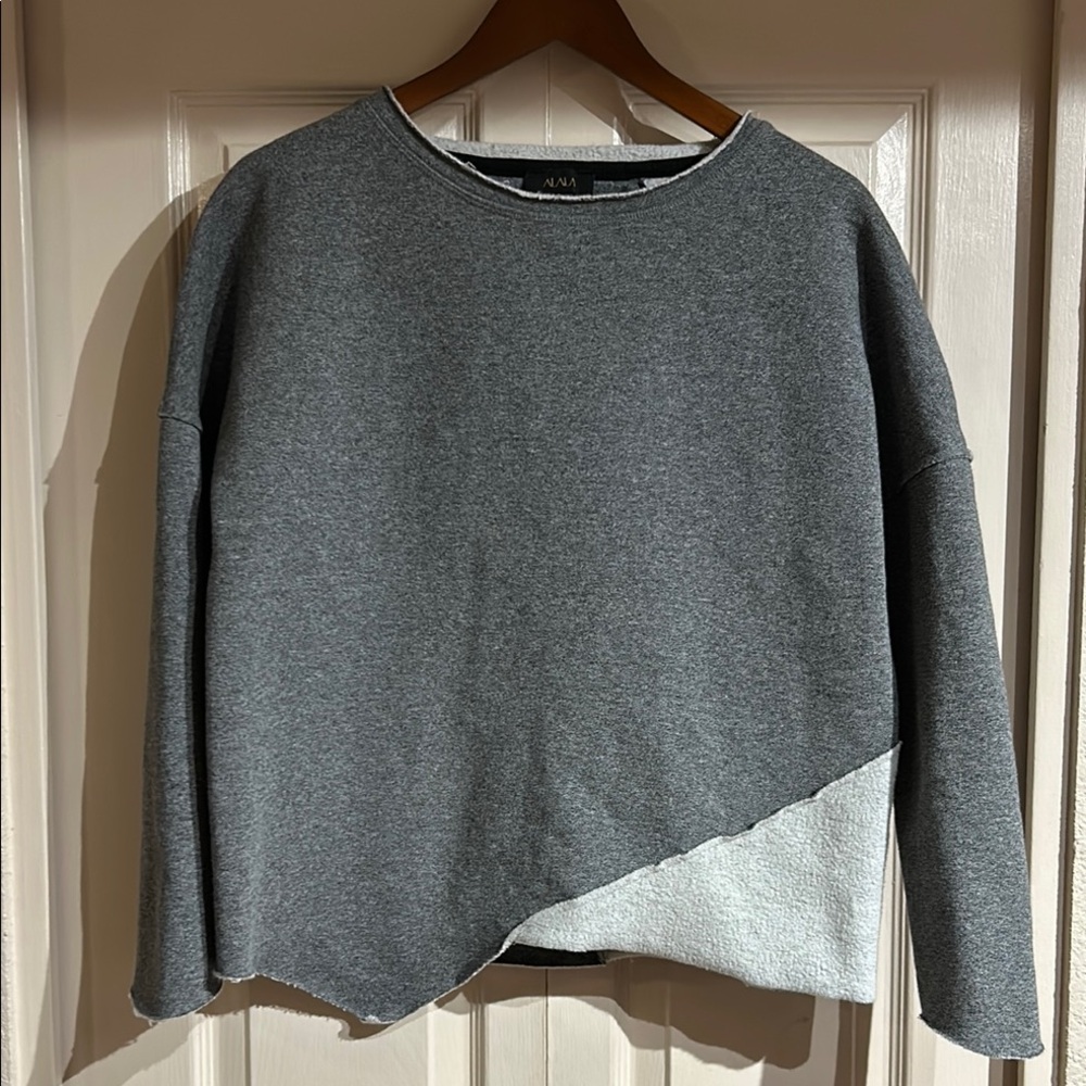 Alala Gray Color Block Asymmetrical Sweatshirt - image 1